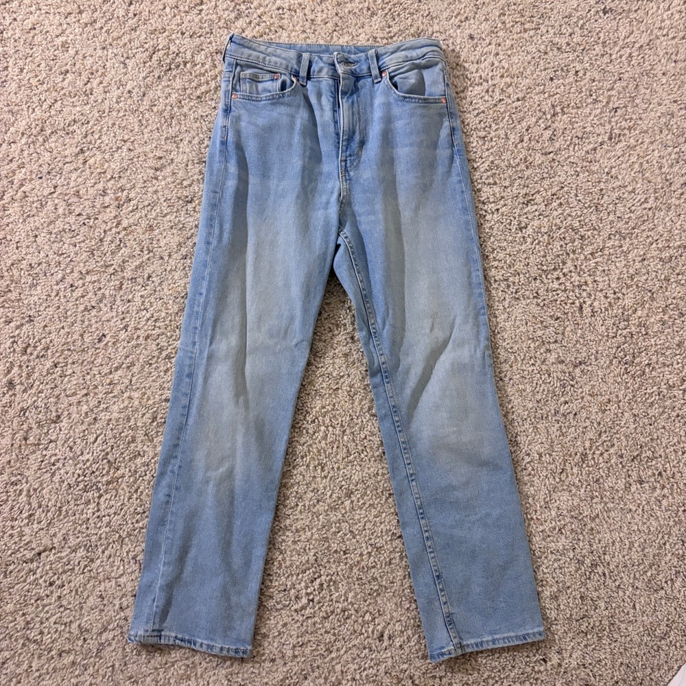 H&M Straight High Waist Ankle Length Denim Jeans Size 2 Petite